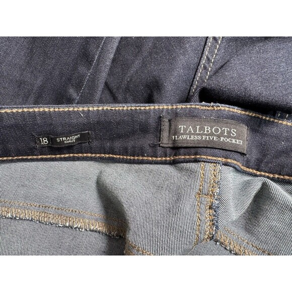 Talbots Flawless Five Pocket Curvy Jeans Womens 18 Straight Leg High Rise Denim - Picture 7 of 9